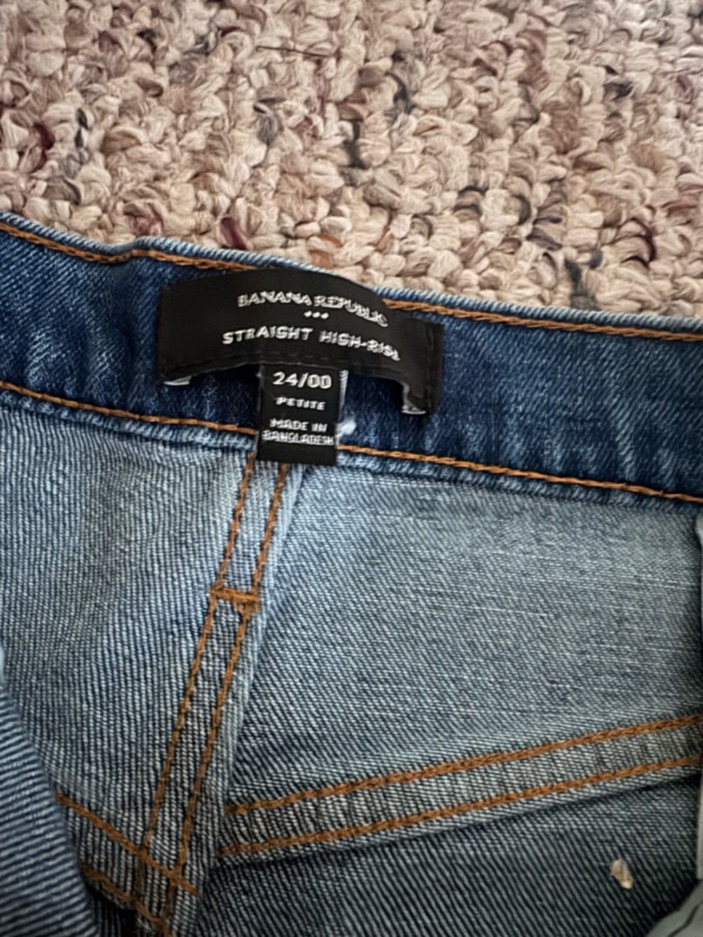 Banana Republic Petite High Rise Straight Jean Medium Blue